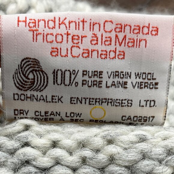 Tuak Unisex Grey & Black Wool Nordic Knit Cardigan Sweater Shawl Collar - Picture 7 of 8